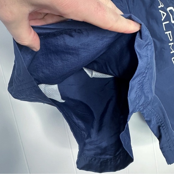 Vintage Chaps Ralph Lauren Navy Logo Printed Swim Trunks - Picture 5 of 9